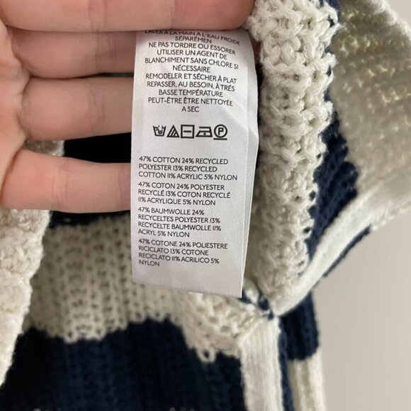 Anthropologie Pilcro Bell Sleeve Nautical Stripe Henley Sweater Size Small - Picture 4 of 6